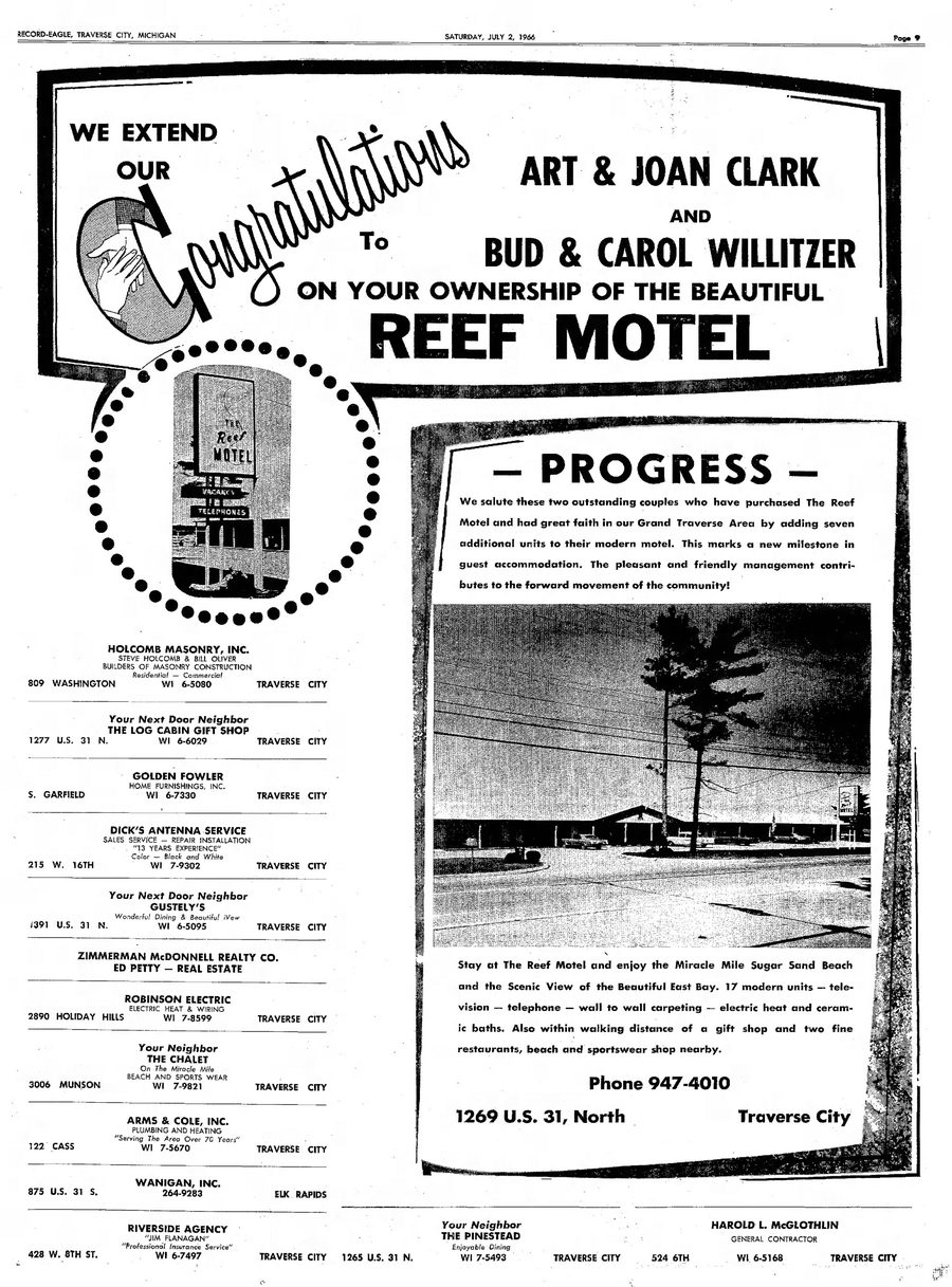 Pinestead Reef Resort (Reef Motel) - July 66 New Owners Full Page